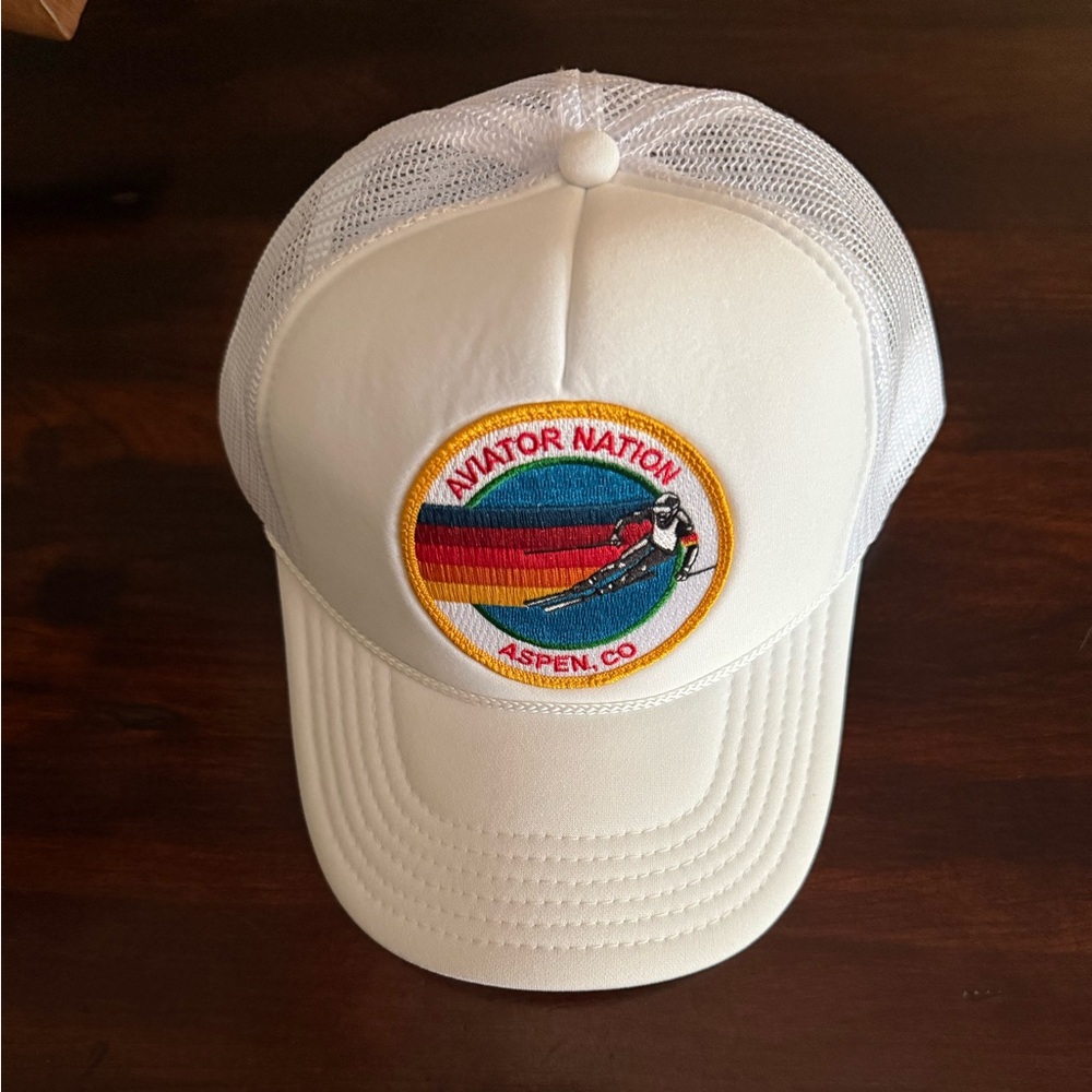 New Aviator Nation Adjustable White Aspen Trucker Hat